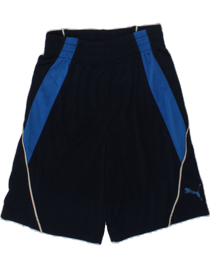 PUMA Boys Sport Shorts 5-6 Years Navy Blue Polyester | Vintage Puma | Thrift | Second-Hand Puma | Used Clothing | Messina Hembry 