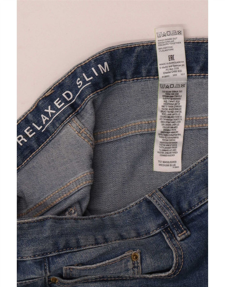 Marks & Spencer Womens Slim Jeans UK 12 Medium W32 L28 Blue Floral