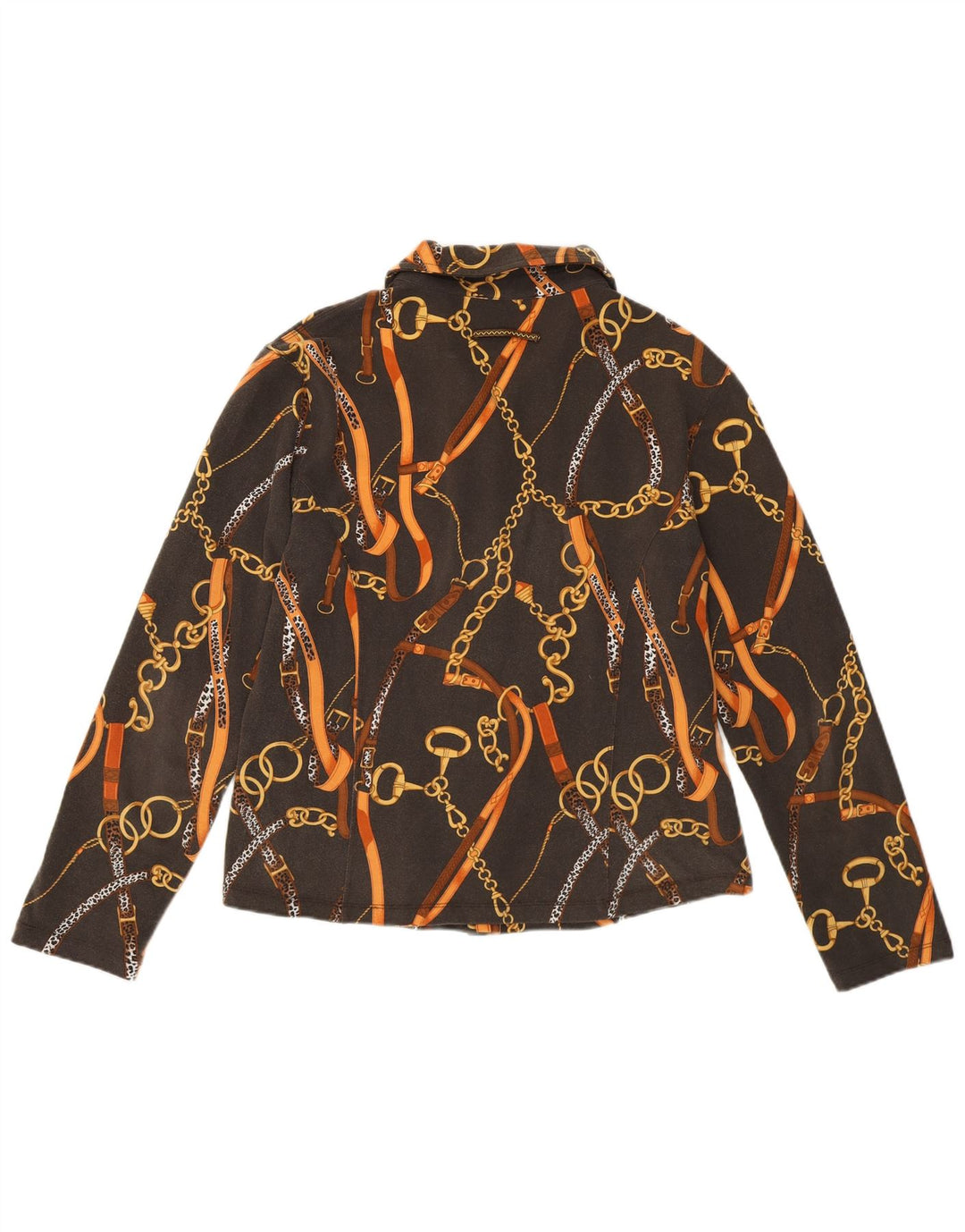 Vintage Womens Shirt UK 14 Medium Grey Cotton