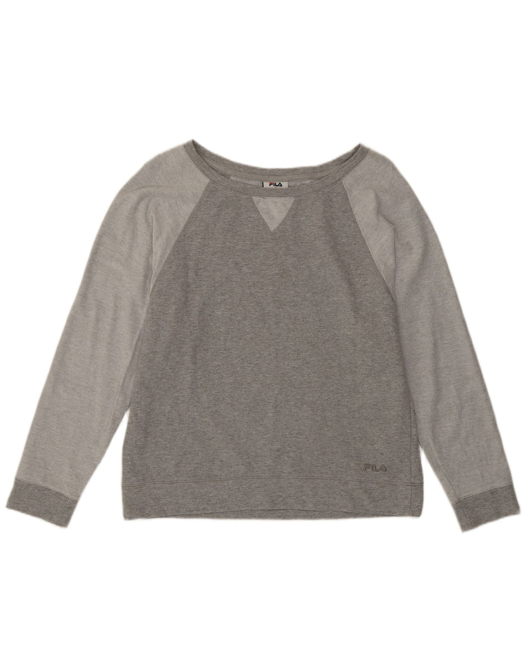 Fila Womens Sweatshirt Jumper UK 12 Medium Grey Colourblock