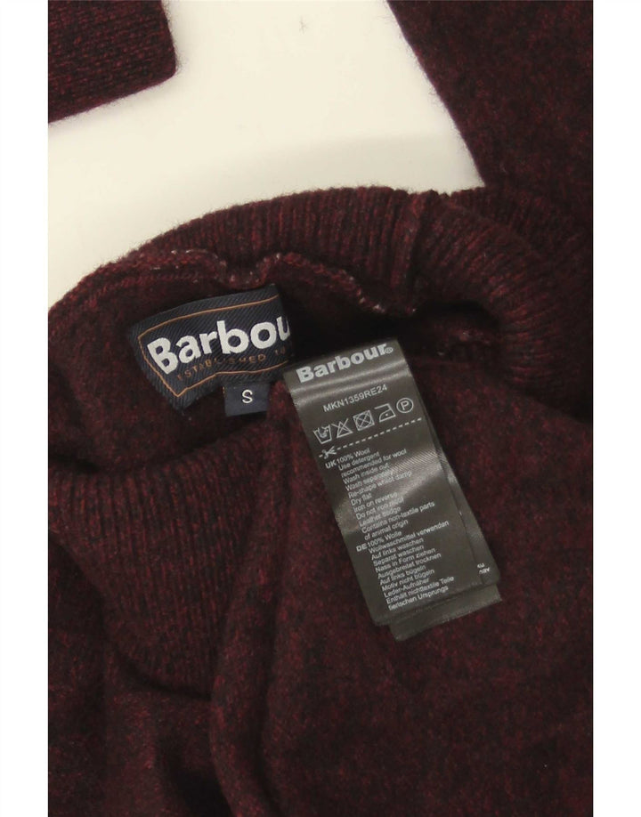 Barbour Womens Roll Neck Jumper Sweater UK 10 Small Brown Wool