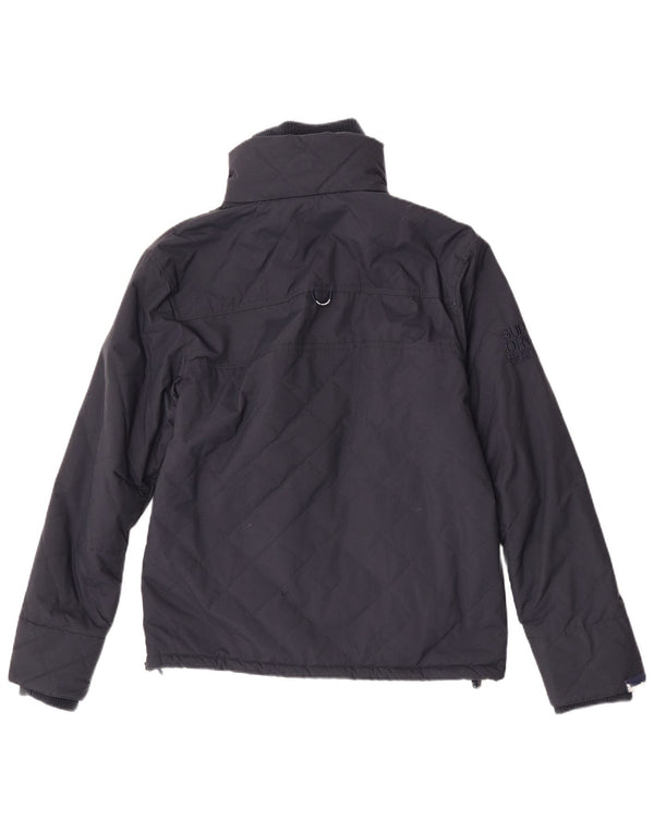 Superdry Mens Quilted Windbreaker Jacket UK 38 Medium Navy Blue Nylon