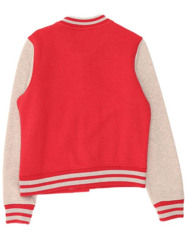 Superdry Womens Tracksuit Top Jacket UK 14 Medium Red Colourblock Cotton