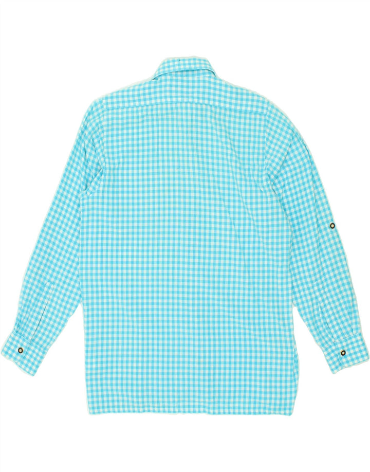 LEKRA Mens Loose Fit Shirt XS Blue Gingham Cotton Vintage Lekra and Second-Hand Lekra from Messina Hembry 