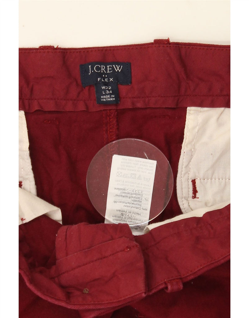 J. CREW Mens Straight Chino Trousers W32 L34 Burgundy Cotton Vintage J. Crew and Second-Hand J. Crew from Messina Hembry 