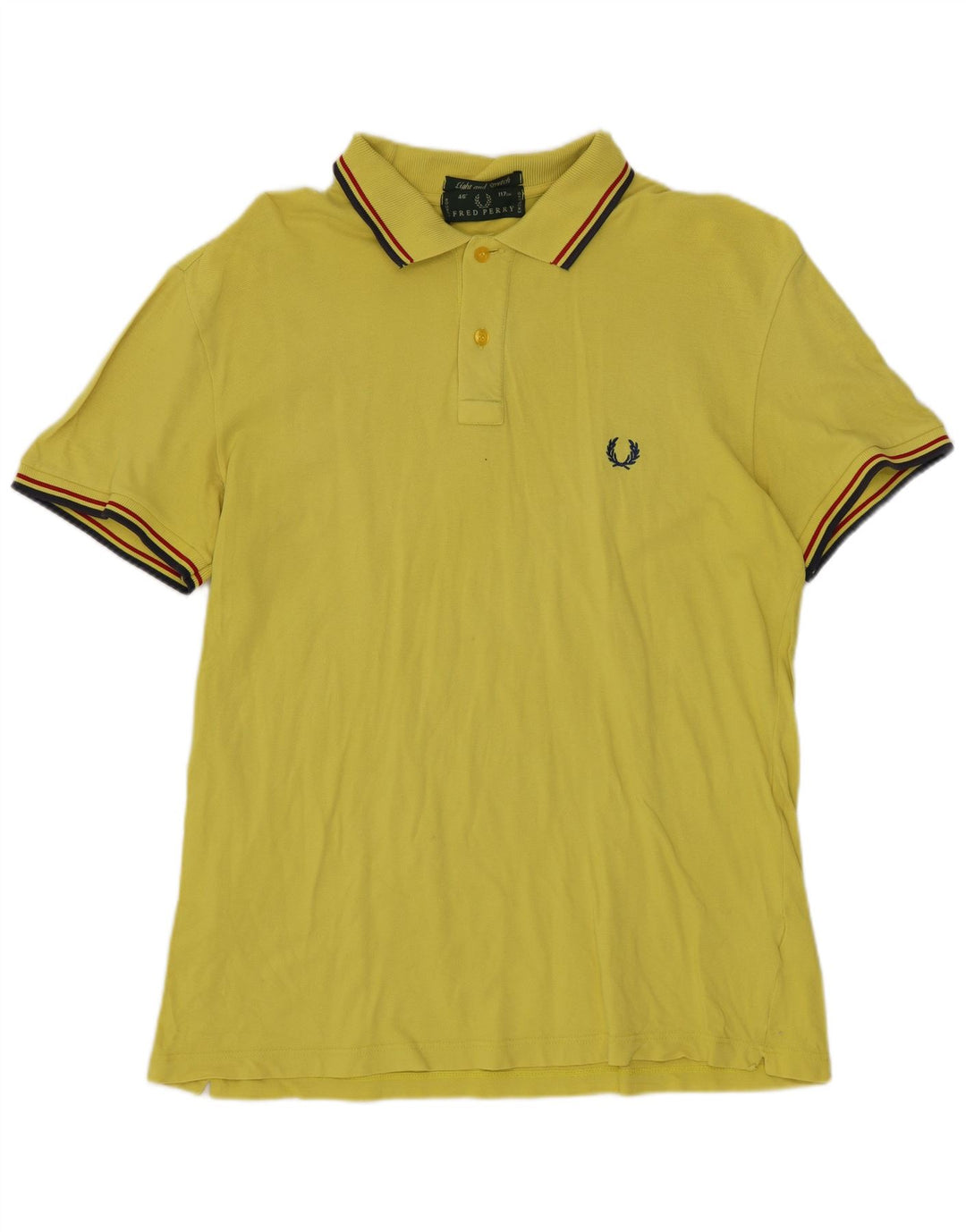 FRED PERRY Mens Polo Shirt Large Yellow Cotton