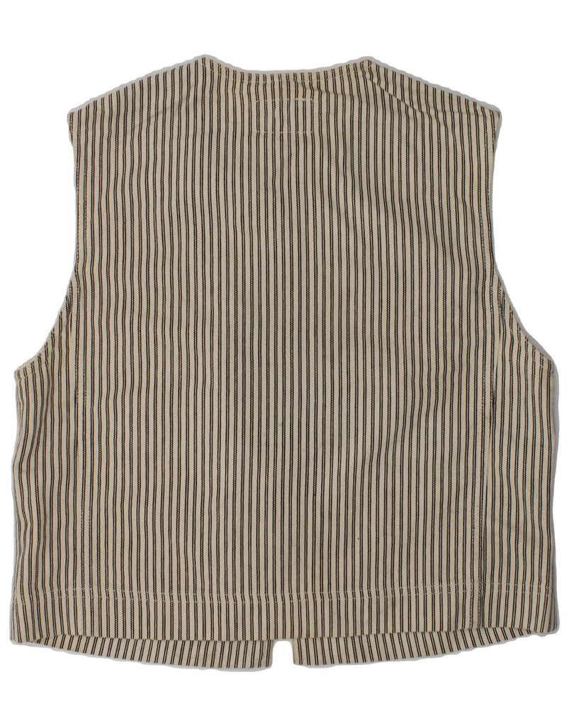 ARMANI JUNIOR Girls Gilet 12-13 Years Beige Striped Cotton | Vintage Armani Junior | Thrift | Second-Hand Armani Junior | Used Clothing | Messina Hembry 