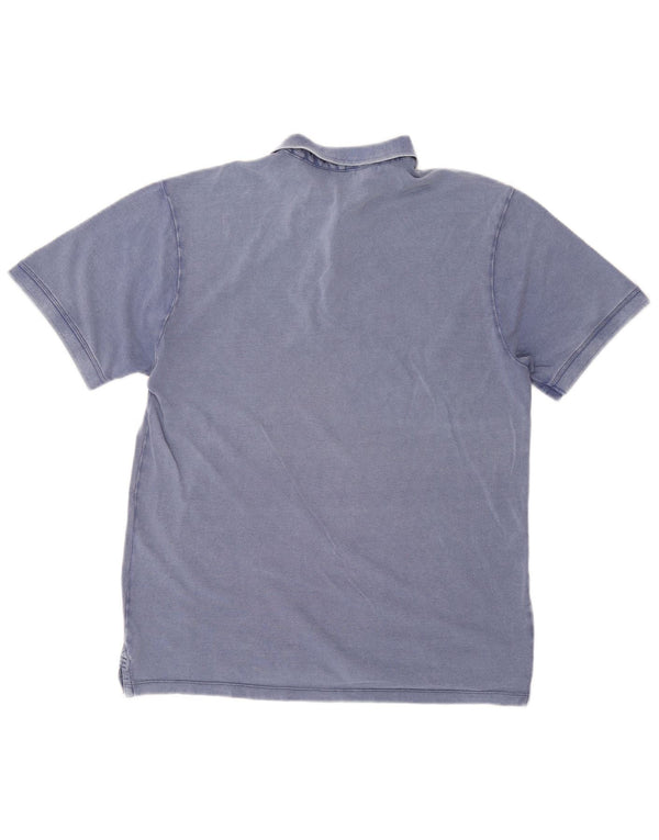 Gas Mens Polo Shirt Medium Blue Cotton
