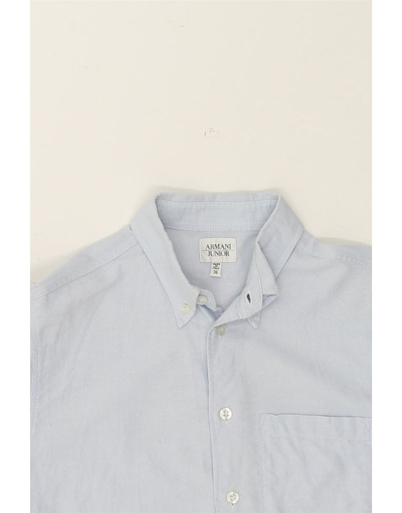 ARMANI JUNIOR Boys Shirt 11-12 Years Blue Cotton | Vintage Armani Junior | Thrift | Second-Hand Armani Junior | Used Clothing | Messina Hembry 