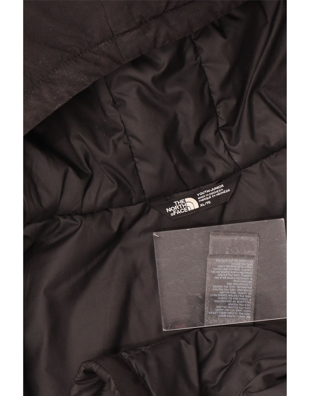 THE NORTH FACE Boys Hooded Padded Gilet 14-15 Years XL Black Polyester