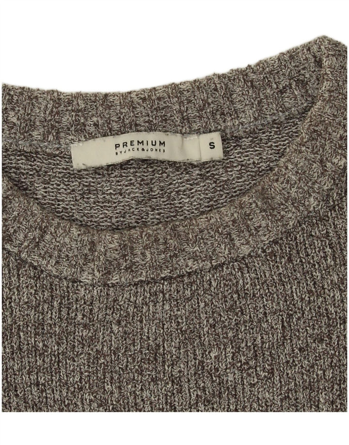Jack & Jones Mens Crew Neck Jumper Sweater Small Grey Cotton