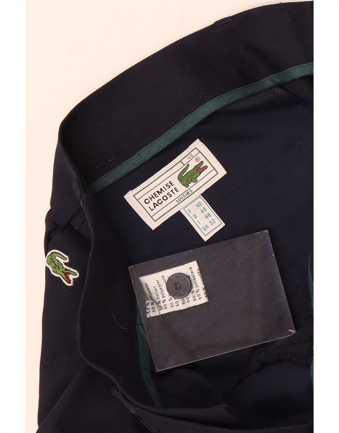 Lacoste Mens Pegged Chino Shorts Size 40 Medium W32  Navy Blue Cotton