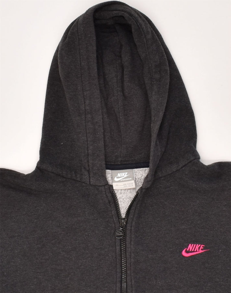 NIKE Boys Zip Hoodie Sweater 13-14 Years XL Grey Cotton | Vintage Nike | Thrift | Second-Hand Nike | Used Clothing | Messina Hembry 