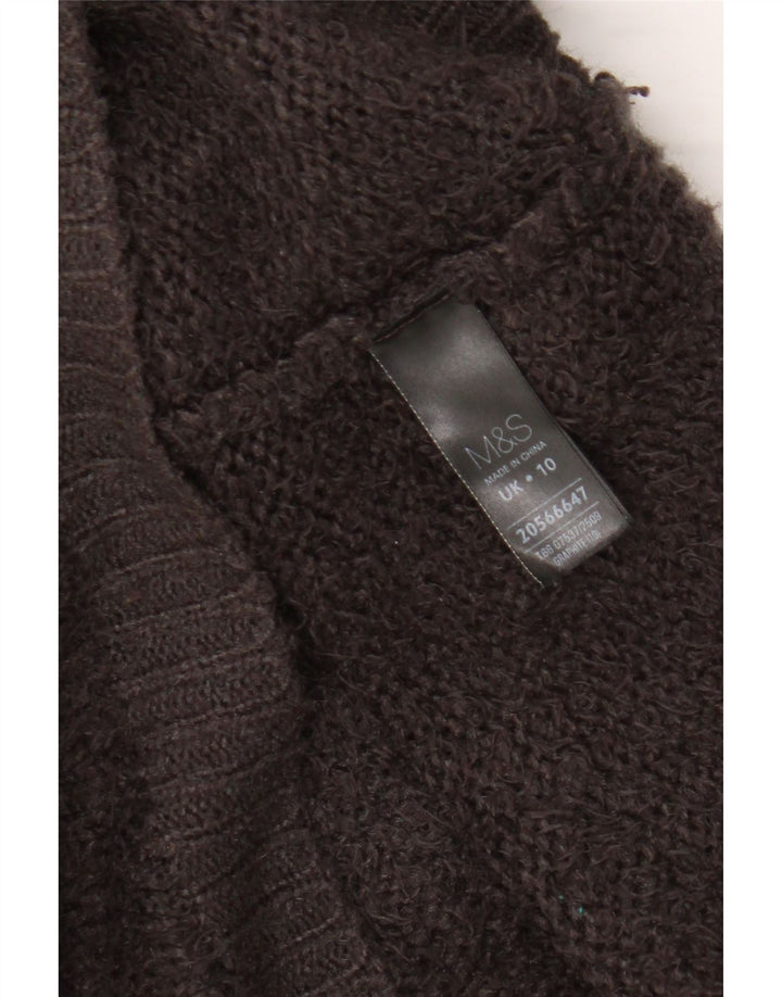 Marks & Spencer Womens Oversized Boat Neck Jumper Sweater UK 10 Small Brown