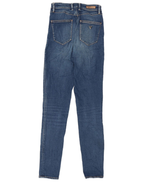 Guess Womens High Rise Skinny Jeans W25 L29 Blue Cotton