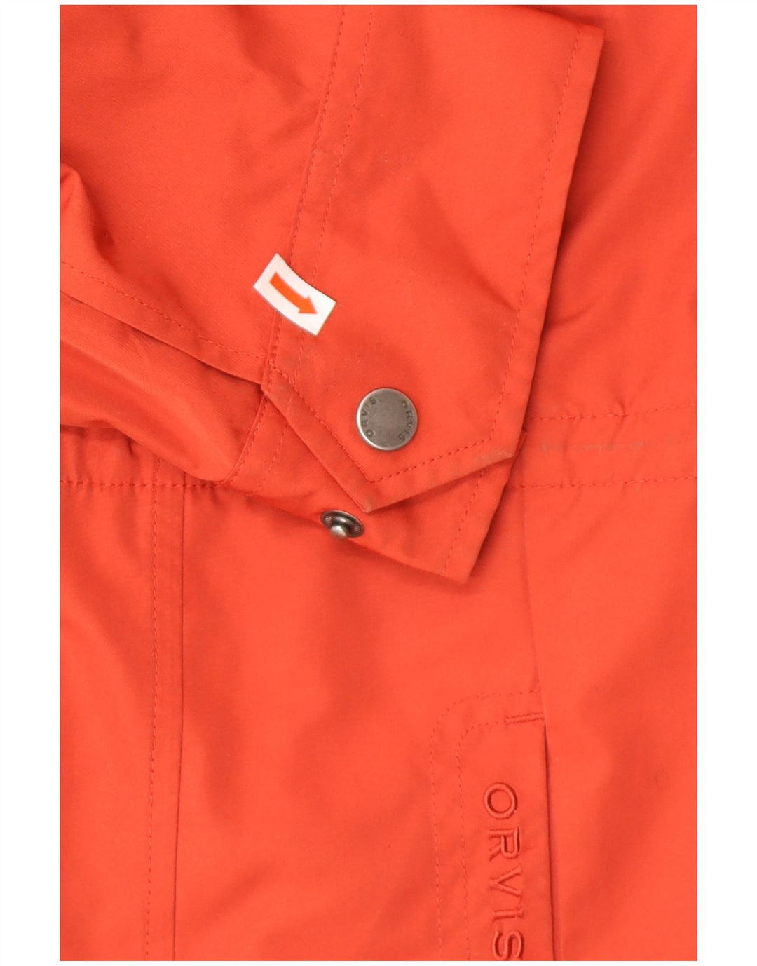 ORVIS Womens Hooded Raincoat UK 16 Large Orange Polyester