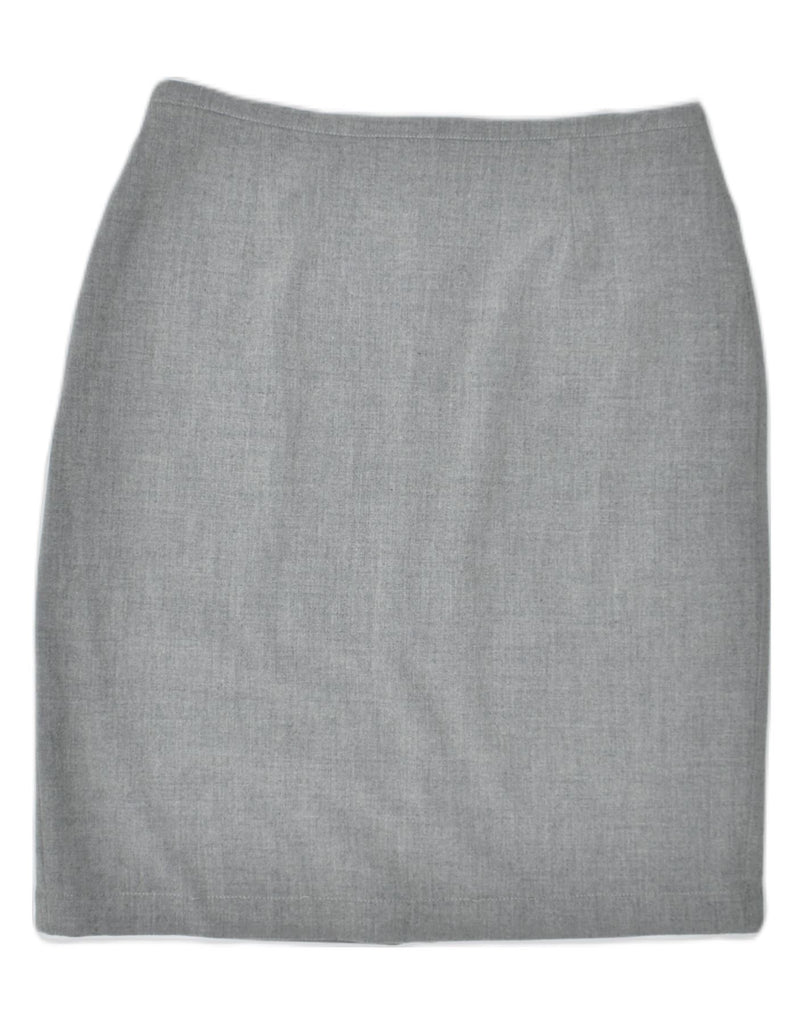 KRIZIA JEANS Womens Pencil Skirt UK 18 XL Grey Polyester | Vintage | Thrift | Second-Hand | Used Clothing | Messina Hembry 