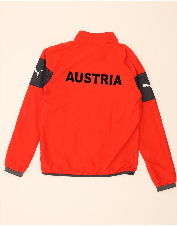 PUMA Mens Austria Graphic Tracksuit Top Jacket Small Red Colourblock Vintage Puma and Second-Hand Puma from Messina Hembry 