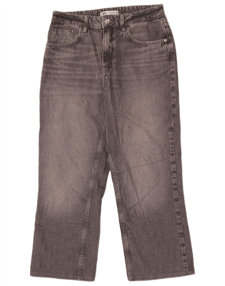Zara Womens Cropped Jeans EU 40 Medium W30 L25 Grey Cotton