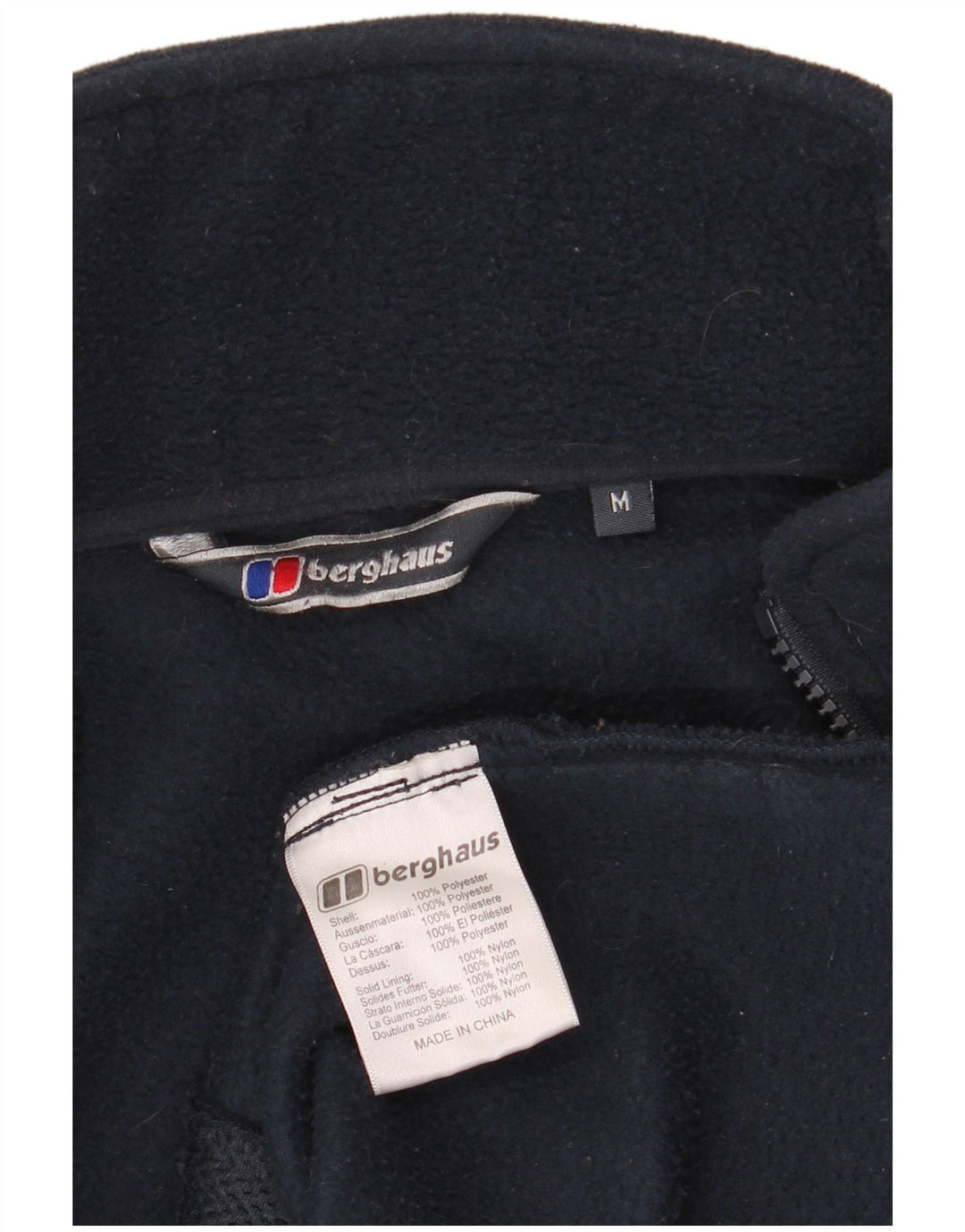 Berghaus Mens Liner Fleece Jacket UK 38 Medium Navy Blue Polyester