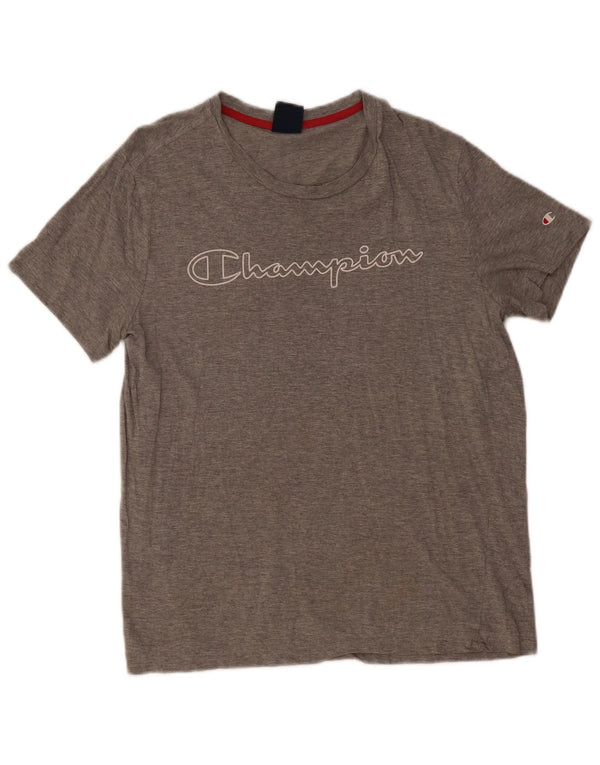 Champion Mens Graphic T-Shirt Top Medium Grey