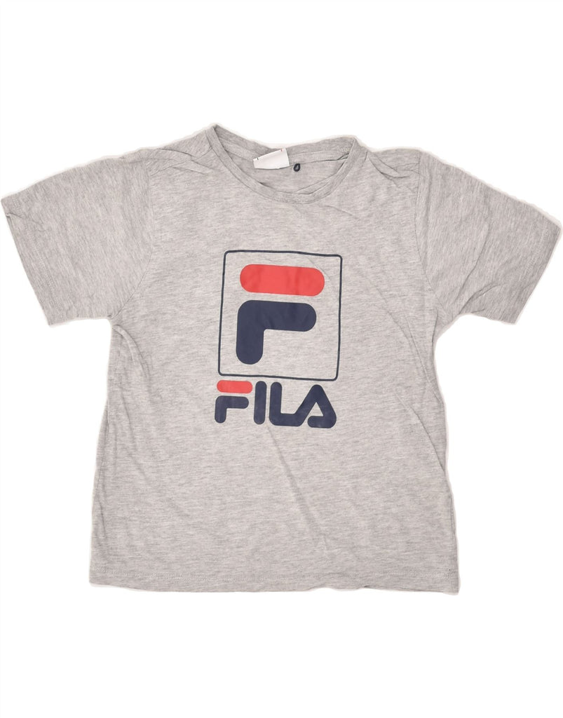 FILA Boys Graphic T-Shirt Top 9-10 Years Grey Cotton | Vintage Fila | Thrift | Second-Hand Fila | Used Clothing | Messina Hembry 