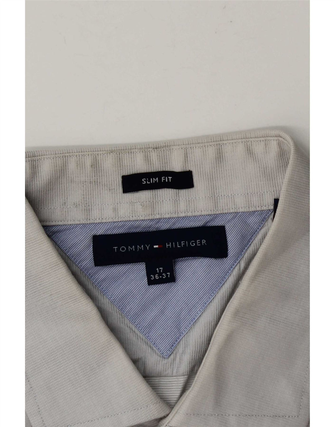 Tommy Hilfiger Mens Slim Fit Shirt Size 17 XL Grey