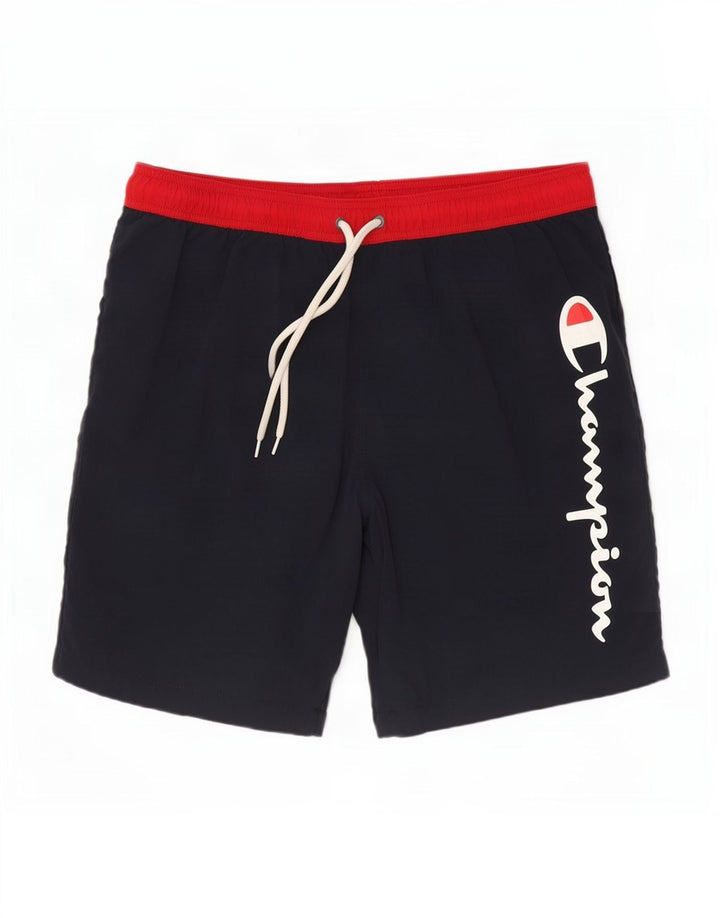 Champion Mens Graphic Swimming Shorts Large Navy Blue Colourblock