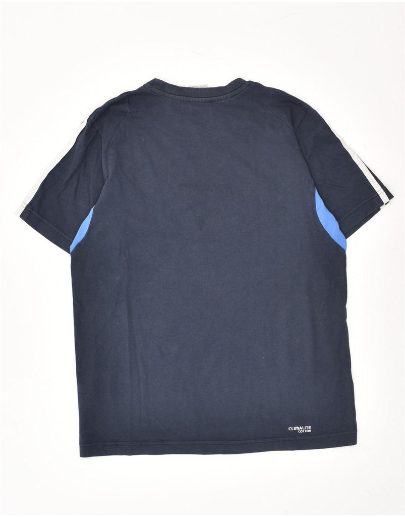 ADIDAS Boys T-Shirt Top 13-14 Years Navy Blue Colourblock Cotton | Vintage Adidas | Thrift | Second-Hand Adidas | Used Clothing | Messina Hembry 