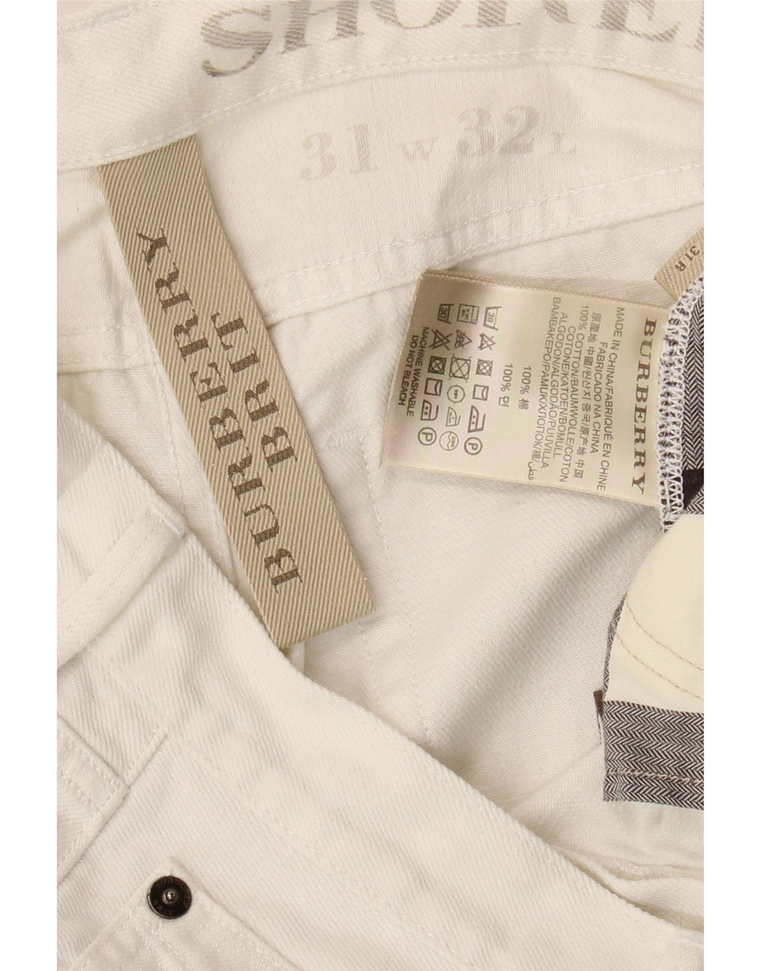Burberry Mens Slim Jeans W31 L28 White Cotton