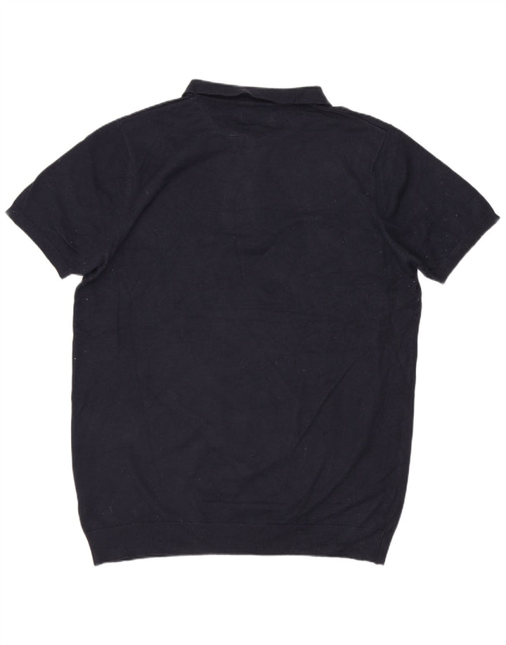 French Connection Mens Polo Shirt Large Navy Blue Viscose