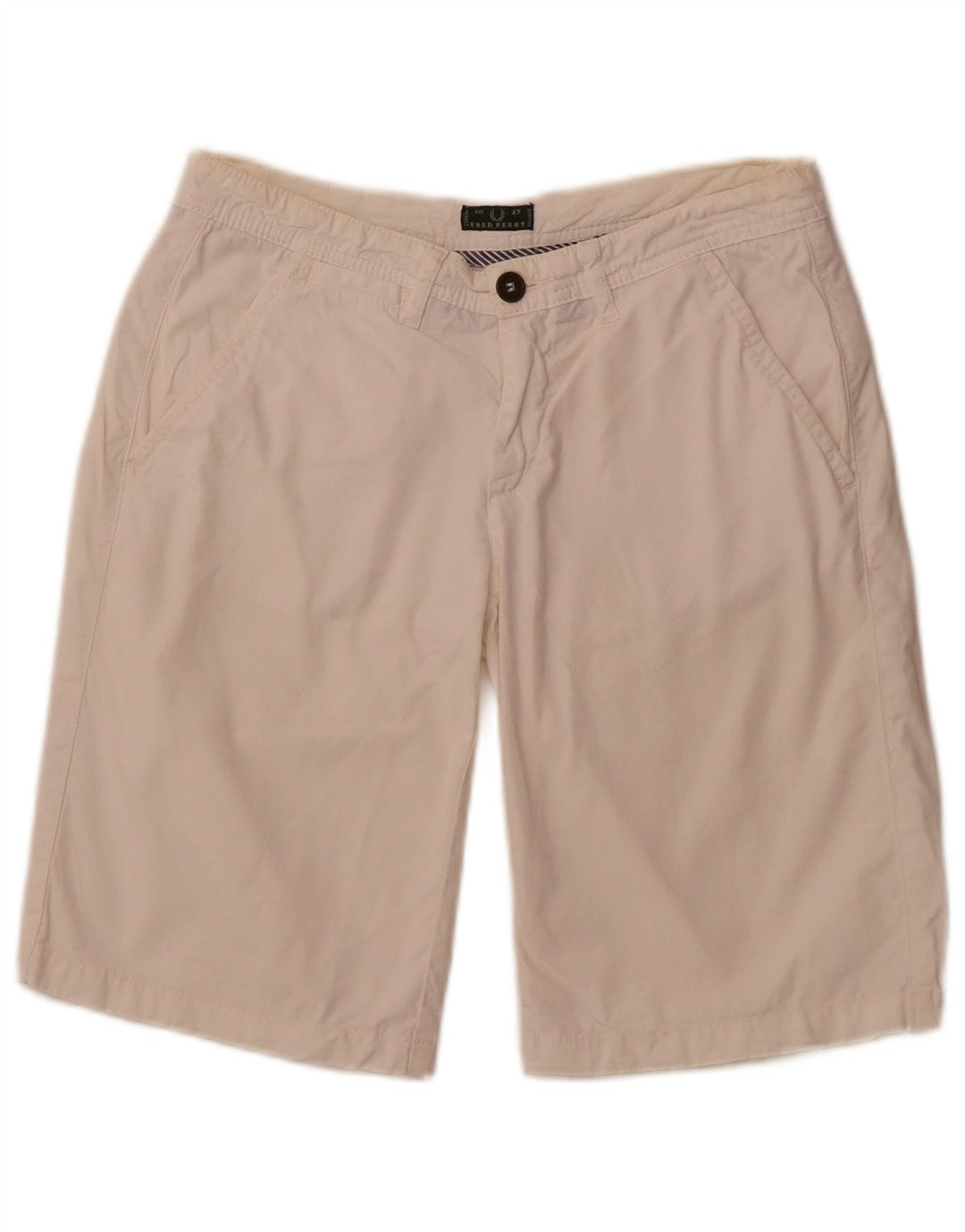 FRED PERRY Womens Chino Shorts  W27 Small Off White Cotton