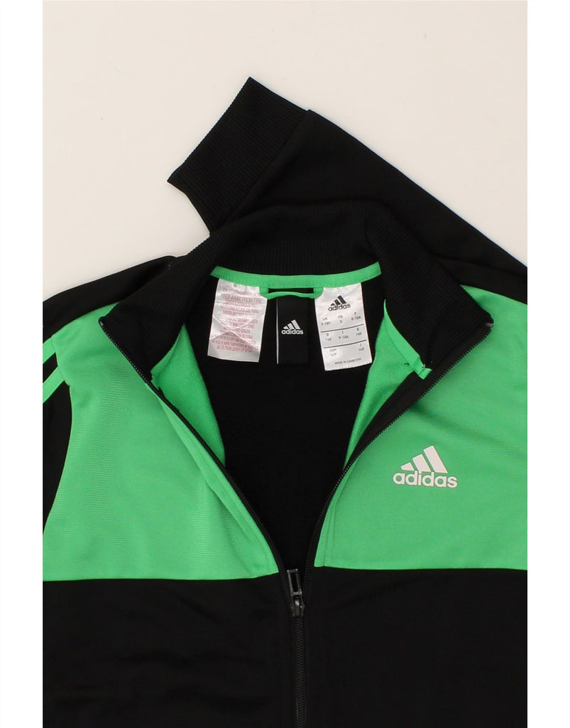 ADIDAS Boys Tracksuit Top Jacket 9-10 Years Black Colourblock Polyester | Vintage Adidas | Thrift | Second-Hand Adidas | Used Clothing | Messina Hembry 