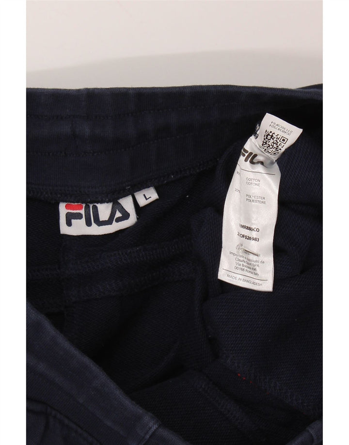 Fila Mens Tracksuit Trousers Large  Navy Blue Cotton