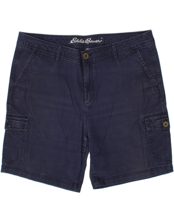 EDDIE BAUER Womens Cargo Shorts US 16 2XL W38 Navy Blue Cotton Vintage Eddie Bauer and Second-Hand Eddie Bauer from Messina Hembry 