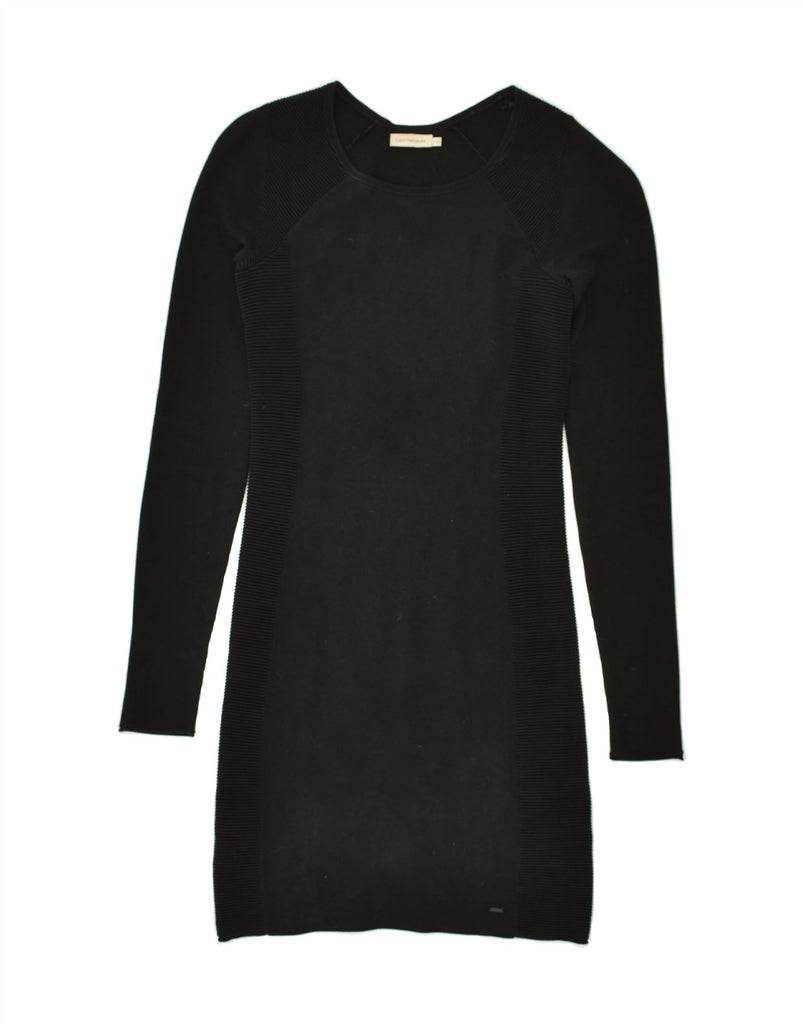 CALVIN KLEIN JEANS Womens Long Sleeve Jumper Dress UK 10 Small Black | Vintage Calvin Klein Jeans | Thrift | Second-Hand Calvin Klein Jeans | Used Clothing | Messina Hembry 