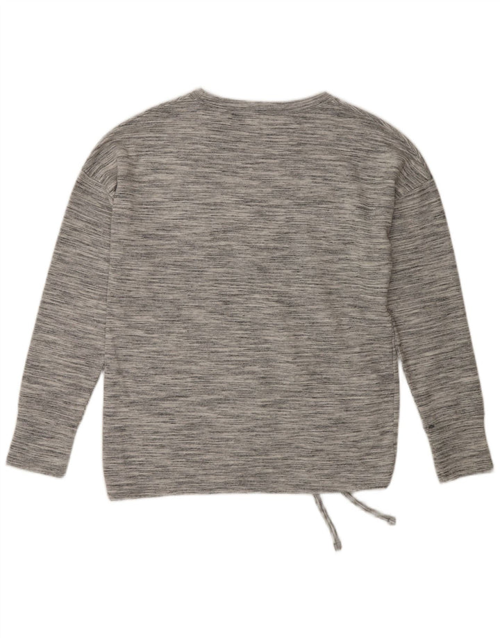 Reebok Womens Oversized Top Long Sleeve UK 10 Small Grey Flecked Polyester