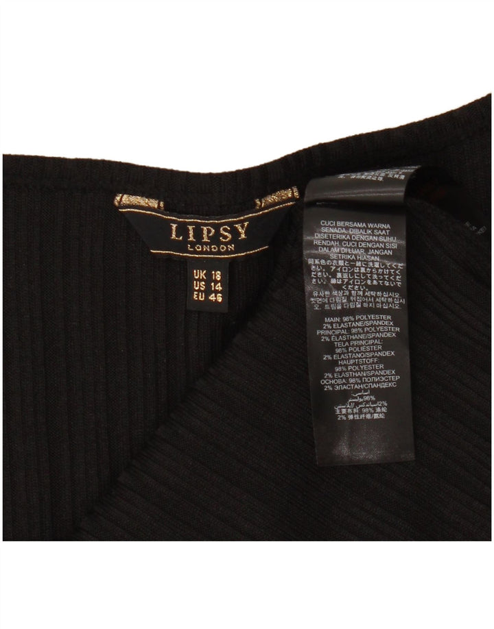 Lipsy Womens Sleeveless Blouse Top UK 18 XL Black Polyester