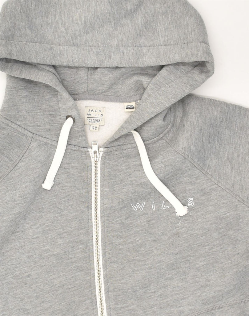 JACK WILLS Womens Zip Hoodie Sweater UK 10 Small  Grey Cotton | Vintage Jack Wills | Thrift | Second-Hand Jack Wills | Used Clothing | Messina Hembry 