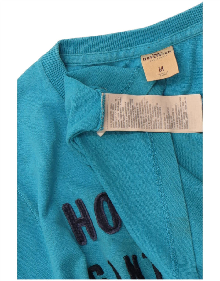 Hollister Mens Graphic T-Shirt Top Medium Blue Cotton