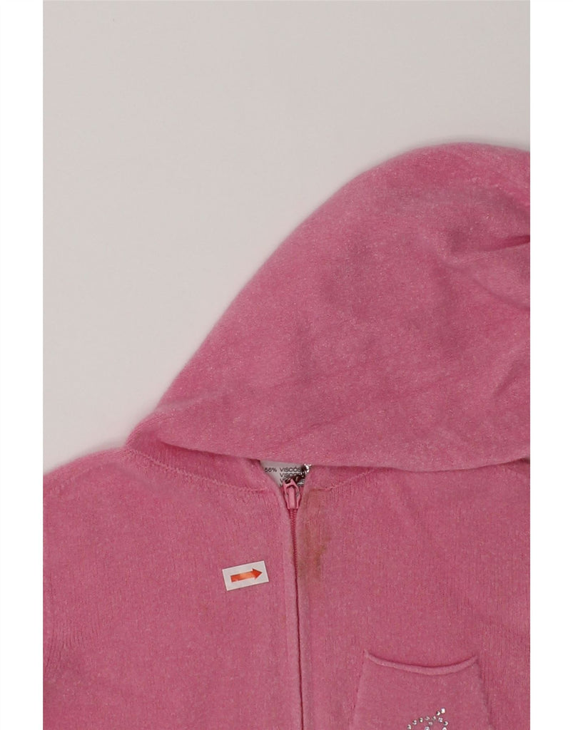 BLUMARINE Girls Hooded Cardigan Sweater 2-3 Years Pink Viscose | Vintage Blumarine | Thrift | Second-Hand Blumarine | Used Clothing | Messina Hembry 