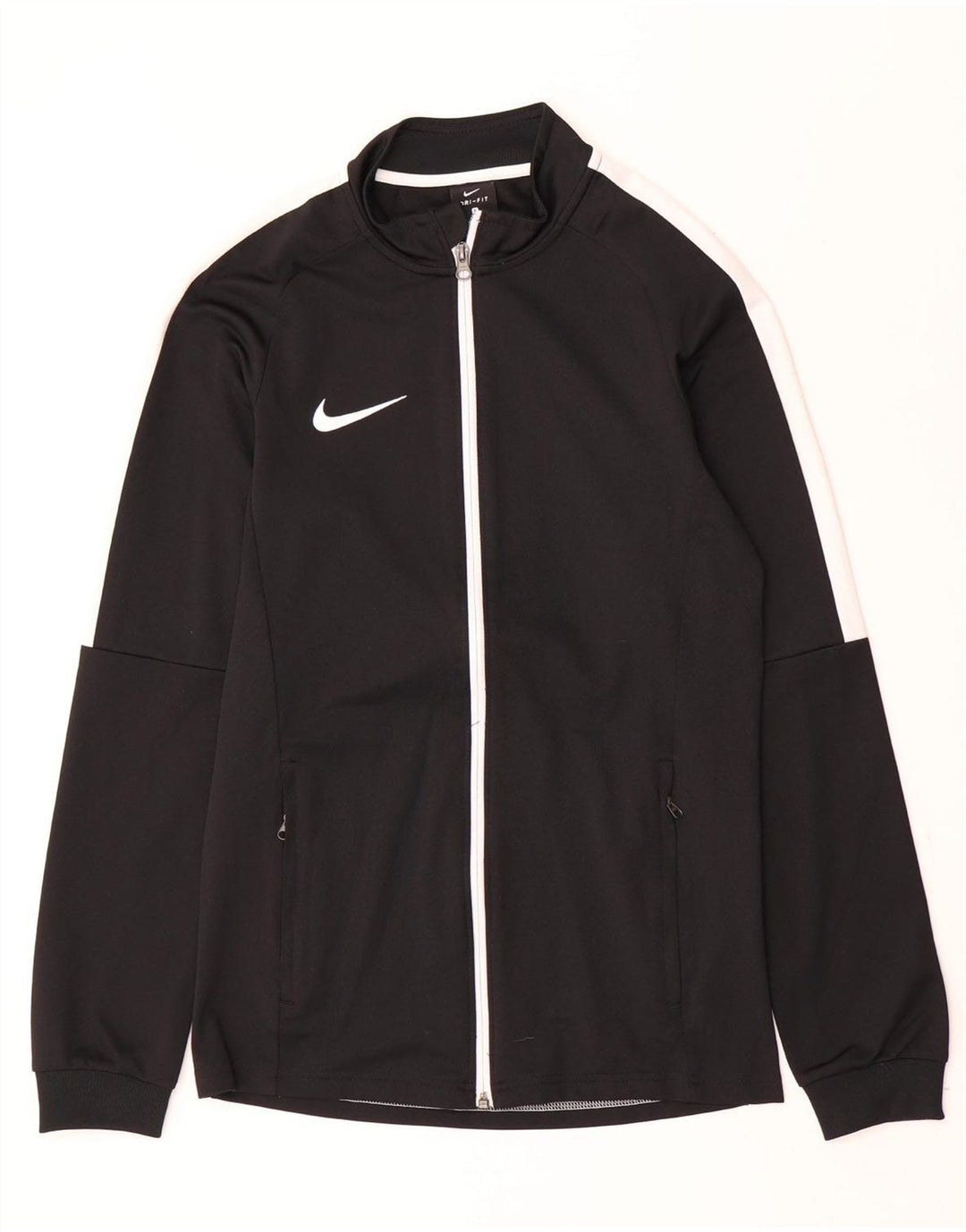 Nike Mens Tracksuit Top Jacket Small Black Colourblock Polyester Sports