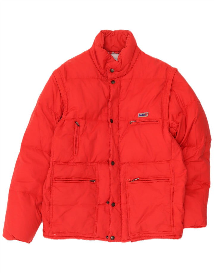 Bailo Mens Padded Jacket IT 46 Small Red Cotton