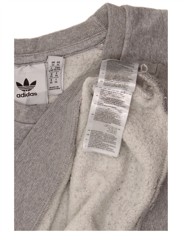 Adidas Mens Sweatshirt Jumper XL Grey Flecked Cotton