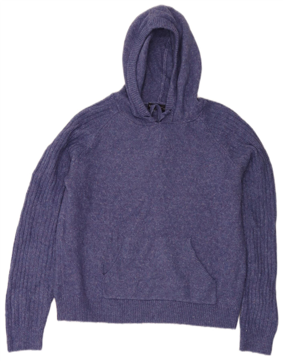 Marks & Spencer Womens Hooded Jumper Sweater UK 14 Medium Blue Flecked