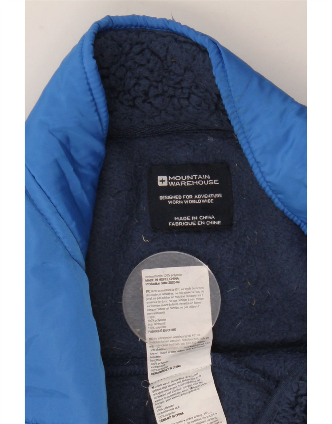 MOUNTAIN WAREHOUSE Boys Fleece Jacket 12-13 Years Navy Blue Colourblock