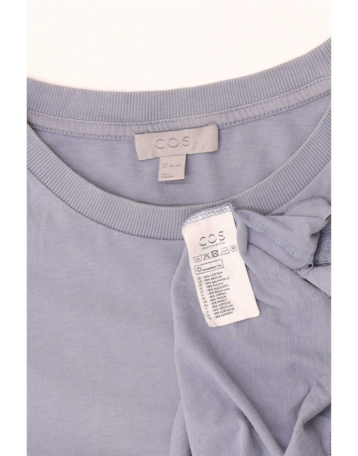 Cos Mens T-Shirt Top Large Blue Cotton