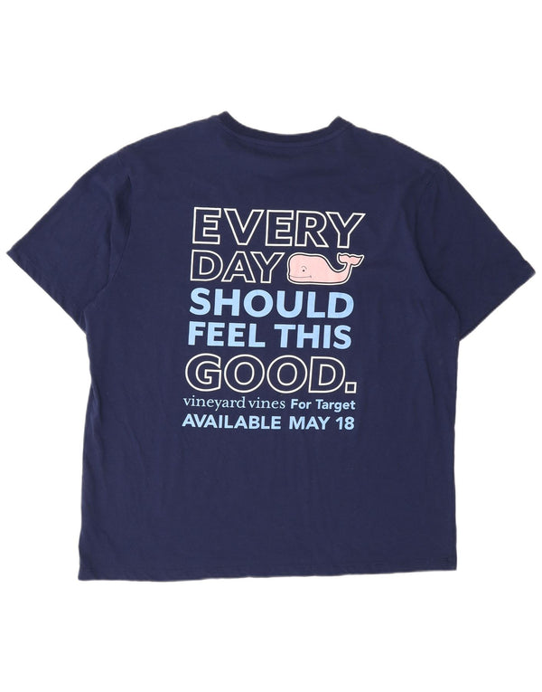 Vineyard Vines Mens Graphic T-Shirt Top Large Navy Blue Cotton