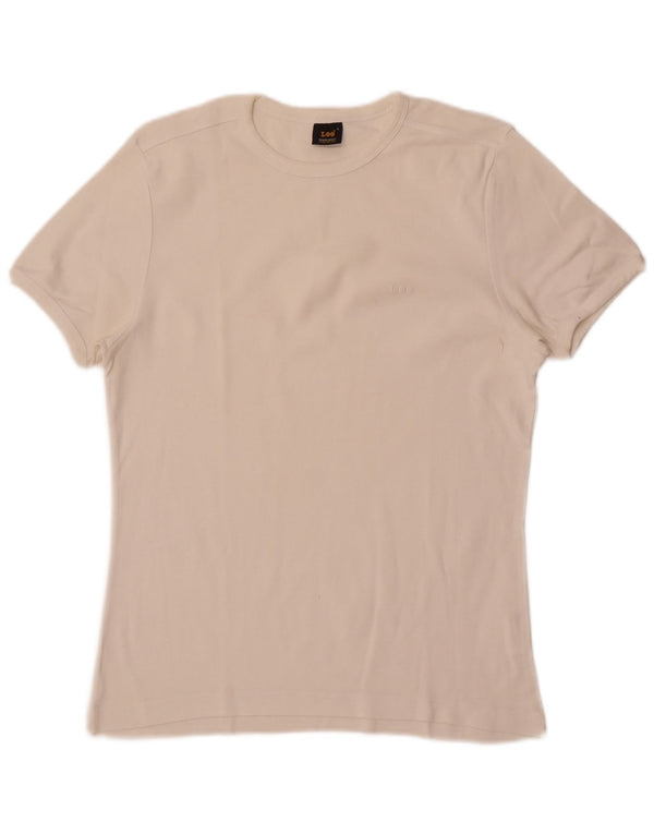 Lee Womens T-Shirt Top UK 14 Large White Cotton