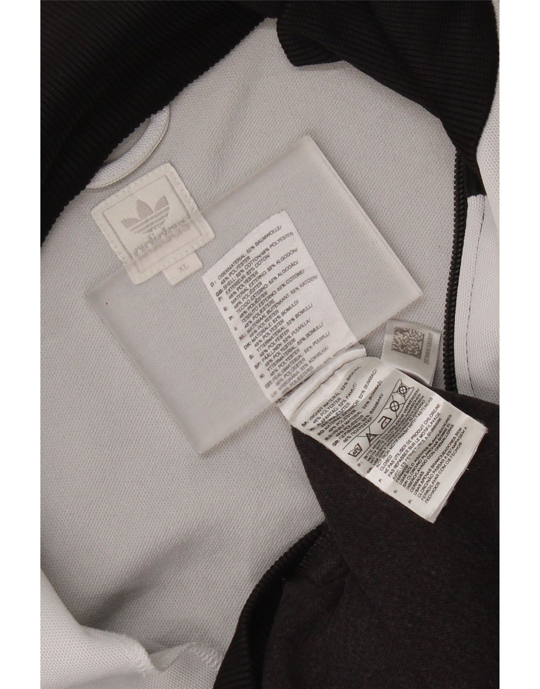 Adidas Mens Graphic Tracksuit Top Jacket XL Black Colourblock Cotton